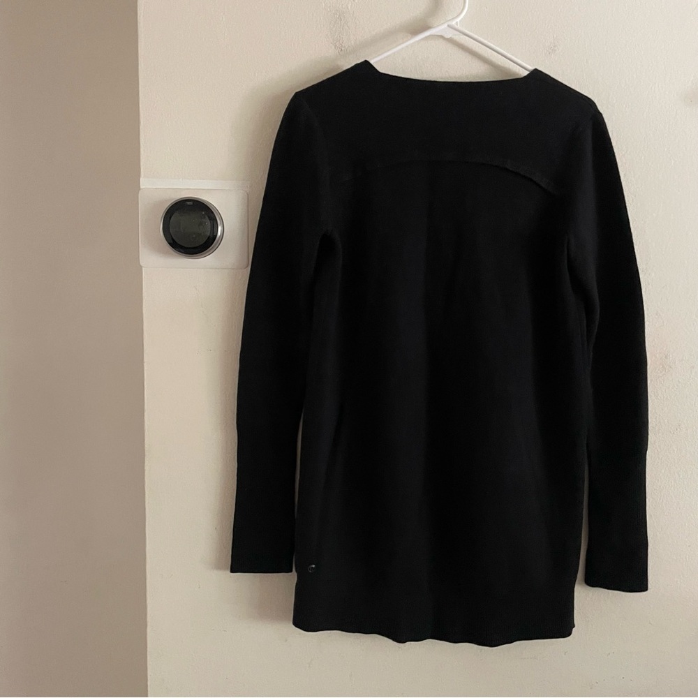 Lululemon Ribbed Knit Draped Open Front cardigan black size 6